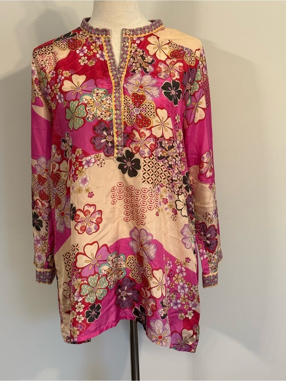 Johnny Was Yama Kels Silk Tunic - Picture 8 of 16
